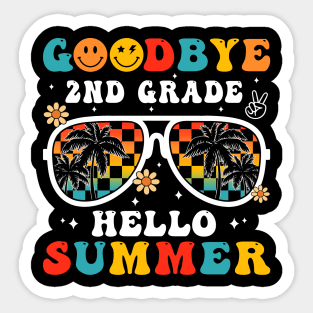 Goodbye 2nd Grade Hello Summer Groovy Last Day Of School Sticker